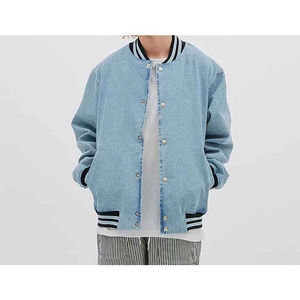 Fabricant OEM Fournitures Conception Personnalisée Varsity Winter Bomber Jacket pour Femmes Stand Flight Baseball Jackets Denim Jacket Canvas - Product Image 3