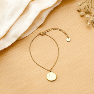 Pulsera de Acero Inoxidable Chapada en Oro, Minimalista, con Dijes, Joyería de Moda para Mujer, Regalo - Product Image 3