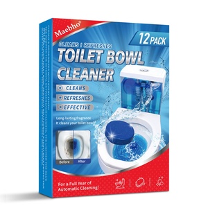 12 Pack Solid <strong>Toilet</strong> Cleaning <strong>Block</strong> Blue Bubble Lemon Scent Automatic Bathroom <strong>Toilet</strong> Tank <strong>Toilet</strong> Bowl Cleaner Tablets - Product Image 2