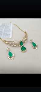 Conjunto de Collar Gargantilla con Diseño Antiguo, Chapado en Oro Indio, con Circonitas Cúbicas, Regalo de Compromiso, para Fiestas - Product Image 4