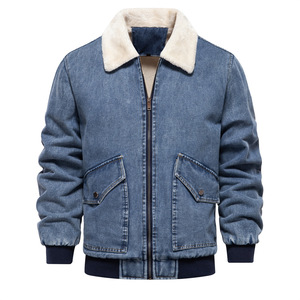 Autumn and Winter New Style <b>Men</b> Add Velvet <b>Denim</b> <b>Jacket</b> Casual Wash <b>Denim</b> <b>Jacket</b> - Product Image 1