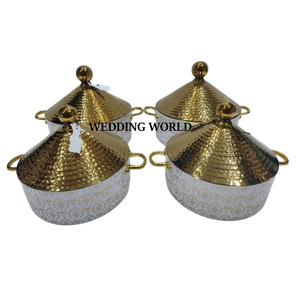 Ensemble de deux chauffe-plats en métal dernière collection de casseroles de créateur faites à la main taille personnalisée nouveau pot en métal - Product Image 2