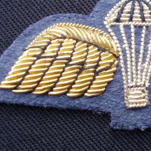 Ceci est une paire d'ailes de parachute brodées à la main pour un uniforme de cérémonie. - Product Image 5