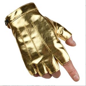 A Pair of Men's and Women's Pu Imitation Leather Outdoor Sports Half-<b>Finger</b> <b>Gloves</b> and Fingerless <b>Gloves</b> - Product Image 6