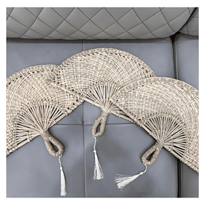 Abanico de Mano de Paja Marina, Abanico Tejido de Paja Marina Natural para Refrescarse a Mano, Decoración para Eventos de Verano y Uso Diario, Vietnam - Product Image 2