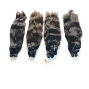100% cheveux humains vierges indiens bruts couleur noire naturelle lâche Style vague profonde Machine Double trame pour les femmes - Product Image 4