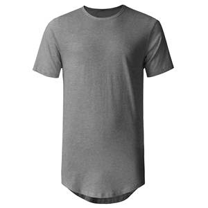 Camiseta de Algodón Ajustada de Punto para Hombre, Cuello Alto, Dobladillo Curvo Extendido, Diseño de Hombros Caídos, Unisex, para Gimnasio y Fitness - Product Image 5