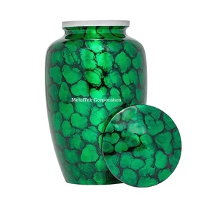 Urna Funeraria de Metal Decorativa en Color Verde Nube Personalizable, Estilo Adulto, Precio al por Mayor, Caja de Recuerdos - Product Image 1