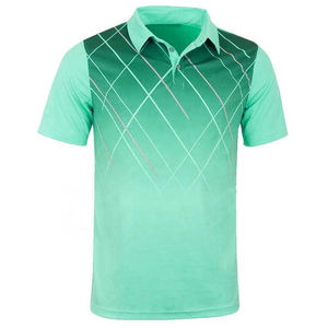 Personnalisé pour hommes solide pour chemise Impression par sublimation Respirant Anti-rides Séchage rapide Polyester Tissu Sportswear Golf Tennis Team - Product Image 5