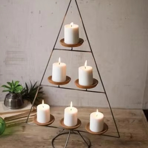 เชิงเทียนโลหะที่ทนทานพร้อมการพิมพ์สเปรย์แก้วงานฝีมือสำหรับตกแต่งบ้าน-สำหรับห้องนั่งเล่นพื้นที่รับประทานอาหารห้องนอนกิจกรรม - Product Image 1