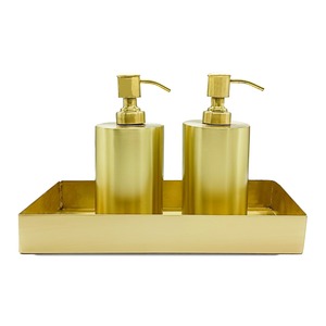 Home Decor Brass Luxury Bathroom Set With 2 Liquid Soap Dispenser and 1 Display Tray Bathroom Accessories With Brass Material - Product Image 1