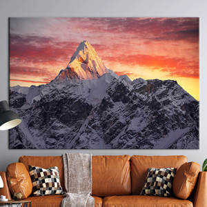 Impresión artística en lienzo de elegante amanecer - Arte de pared con paisaje natural del pico Ama Dablam, 1P:Gallery Wrapped - Product Image 1