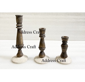 Creative Design Natural Wood Candle Stand Home Decoration Nordic Style Indian Handmade Candle Holder for Decor at Best Price - Product Image 3