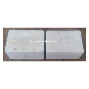 Caja de incrustaciones de mármol con diseño de calidad pulida recién hecha a mano con material de nácar para regalo de almacenamiento de joyas - Product Image 5