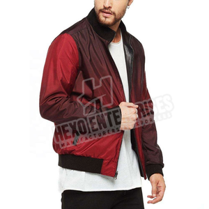 Buy New Arrival Customized Quality <b>Red</b> Satin Sleeves Varsity Jacket High Quality Color <b>Men</b> Wear Varsity Jacket 2025 - Product Image 4