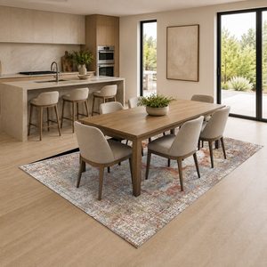 RUGS DEPOT LXDP-0058 Wholesale Terracotta Gold Modern Abstract Digital Printed Machine Washable Chenille Area Rug Non <b>Slip</b> - Product Image 4