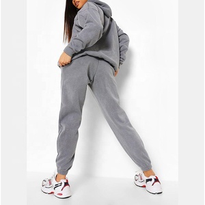 ชุดวอร์มสไตล์แอซิดวอชสำหรับผู้หญิง 450GSM เสื้อฮู้ดดี้ กางเกงจ็อกเกอร์ ชุดลำลองแนวสตรีทแวร์ ผู้ผลิตสำหรับผู้หญิง - Product Image 4