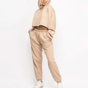 Custom <b>Crop</b> <b>Top</b> Hoodies for Winter Street Style Casual Blank Plain Bulk Hooded Collar Solid & Print Pattern Online Sale - Product Image 4