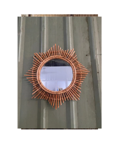 Espejo de ratán Espejos Decoración de pared Venta caliente Artesanía Estilo ecológico Espejo de ratán 100% color natural para decorar la pared Hogar - Product Image 1