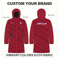 Veste longue rembourrée pour entraîneur de football, veste d'hiver pour équipe de football, vêtements d'équipe, logo personnalisé, veste d'entraînement chaude pour club sportif