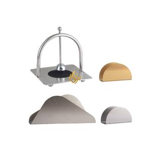 Servilletero de mesa de Metal decorativo, soporte y pantalla de Color plateado, servilletero de diseñador, suministros de utensilios de cocina para encimera - Product Image 1