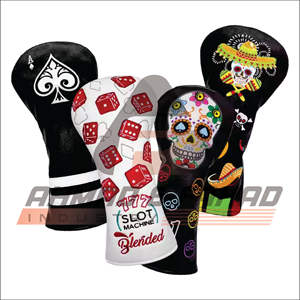 High Quality PU Leather Waterproof Golf <b>Wood</b> Driver & <b>Fairway</b> <b>Woods</b> Head Cover Made in Pakistan - Product Image 2