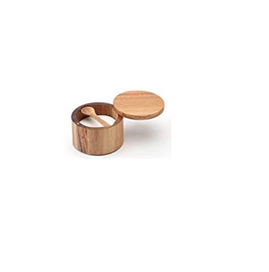 Salero de madera con cuchara insertada, olla de sal de madera y tamaño personalizado, precio barato y producto de gran oferta - Product Image 5