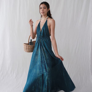 Boho Maxi <b>Dress</b> Women <b>Spaghetti</b> <b>Strap</b> Backless Long Summer Women's Tie Dye Rayon Casual Maxi <b>Dress</b> - Product Image 1