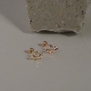 Da donna alla moda Mini Star Planet Line tutto in oro 14k orecchini a bottone Fine K-gioielli all'ingrosso graziosi gioielli Piercing fantastici - Product Image 6