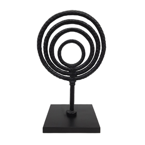 Escultura abstracta única de Arte Moderno decorativa para el hogar de aluminio y hierro con acabado en polvo negro mate muerto para decoración del hogar - Product Image 2