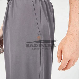 Vente en gros de pantalons de survêtement décontractés en coton éponge pour hommes avec logo personnalisé pantalon de survêtement à jambe droite de jogging élastique à séchage rapide - Product Image 4