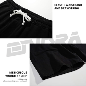กางเกงขาสั้นผ้าฝ้ายทรงหลวมเอวเชือกผูกสำหรับผู้ชายใส่สบายระบายอากาศได้ดีเหมาะสำหรับใส่ในฤดูร้อน - Product Image 3