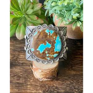 Alex Sanchez Natural #8 Turquoise & Sterling <b>Silver</b> Fashion <b>Cuff</b> <b>Bracelet</b> - Product Image 1