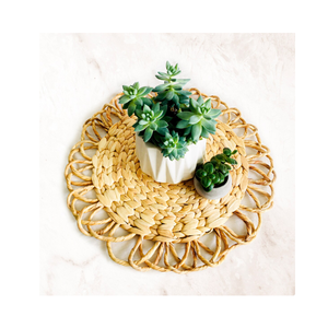 ขายร้อนสินค้าวินเทจจากนาทรูอัลสำหรับตกแต่งโต๊ะ-วอเตอร์ไฮยาซินธ์แผ่นรองจานสานดอกไม้ - Product Image 5