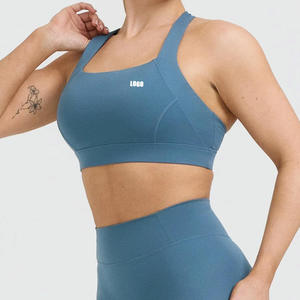 Soutien-gorge de sport sexy pour femme, à dos croisé, col en U, bretelles larges, maintien élevé, avec rembourrage amovible, fabrication OEM personnalisée - Product Image 3