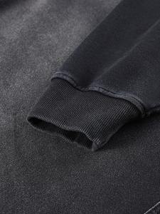 Sweat à capuche Streetwear personnalisé de haute qualité Pull vierge en polaire Vintage double couche lavage à l'acide Sun Faded Distressed Pockets Hoodies - Product Image 4