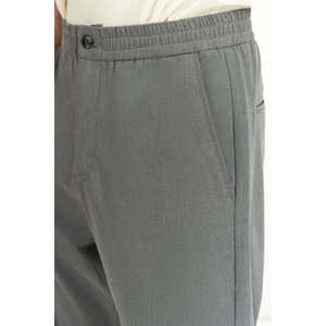 Pantalon Smart Casual MN-TRC-WS25-009, taille mi-haute élastique, tissu tissé léger, couleur unie, coupe droite, broderie, tailles XL à 6XL - Product Image 3