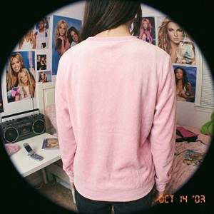 Sweat-shirt à col rond en velours doux de haute qualité, manches longues, hiver, 100% coton, rose, pull-over, service OEM - Product Image 2