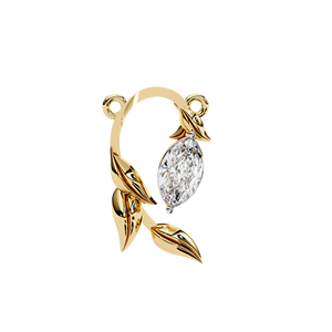 จี้เพชรแล็บโกรว์ทรงมาร์คีส์ ทองคำขาว 14K รับรองโดย IGI สร้อยคอหรูหราสำหรับงานแต่งงานสำหรับผู้หญิง - Product Image 2