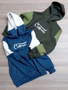 Sweats à capuche en molleton unisexe coupe ajustée mélange de couleurs motif à carreaux 100% coton respirant meilleure qualité design personnalisé broderie imprimée - Product Image 2