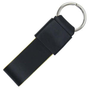 ขายส่งตรงจากโรงงาน พวงกุญแจหนังแท้โลหะสีดำ พร้อมออกแบบโลโก้ตามสั่ง - Product Image 6