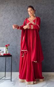 Hermoso vestido de fiesta Aliya Cut vestido con Dupatta con trabajo de lentejuelas bordadas - Product Image 5