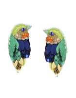 Boucle d'oreille perroquet perlé à la mode meilleur ton emballage personnalisé pendentif perle de rocaille perroquet exagéré par glowin fashion