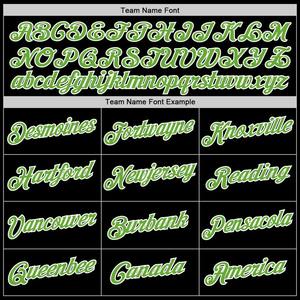 Maillot de baseball authentique noir néon vert-blanc personnalisé - Product Image 4