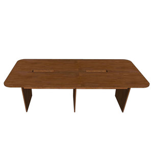 Contemporary Minimalist Rectangular Meeting <b>Table</b> 240x120cm with Rubber Wood Legs for Conference Room & Hotel-BH68009 - Product Image 4