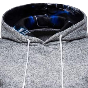 Sweat-shirt à capuche à manches longues pour homme, décontracté, avec motif brodé, cordon de serrage, poche kangourou - Ensemble 2 pièces - Product Image 6