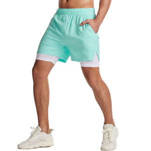 Pantalones cortos de entrenamiento para correr de Color sólido para hombre, ropa informal para hombre, pantalones cortos de entrenamiento para correr - Product Image 1