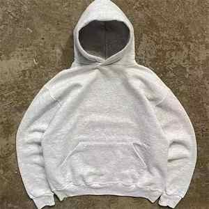 Fabricación de alta calidad Plain No String Boxy Cropped Hoodies Blank Heavyweight Cotton Pullover Sudaderas con capucha de gran tamaño - Product Image 3