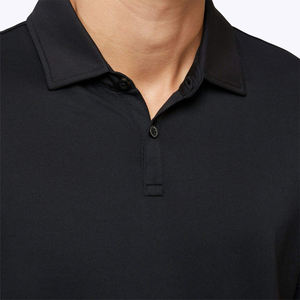 Polos de dobladillo curvo de primera calidad para hombre, mezcla de algodón suave, diseño ajustado disponible en varios colores para ropa informal y de negocios - Product Image 4