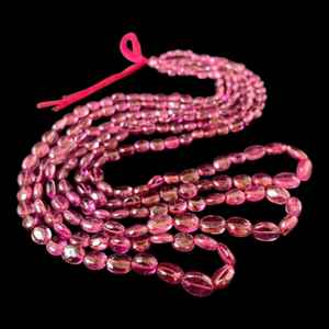 Cuentas ovaladas de turmalina rubelita, hebra de piedras preciosas sueltas naturales para hacer joyería, collar, pulsera, proveedor al por mayor, India 2025 - Product Image 6